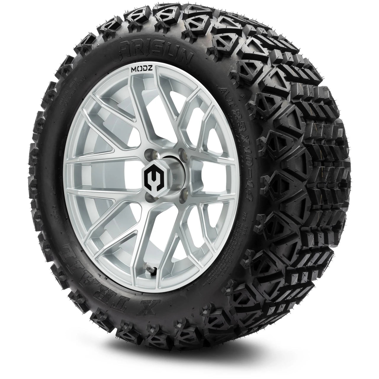 MODZ® 14" Matrix Silver Wheels & Off-Road Tires Combo