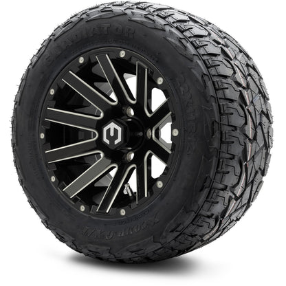 MODZ® 12" Mauler Glossy Black with Ball Mill Wheels & Off-Road Tires Combo