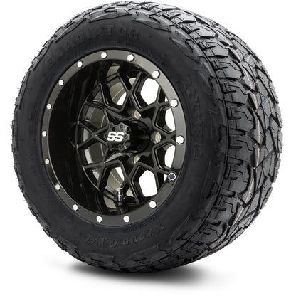 MODZ® 12" Vortex Glossy Black Wheels & Off-Road Tires Combo