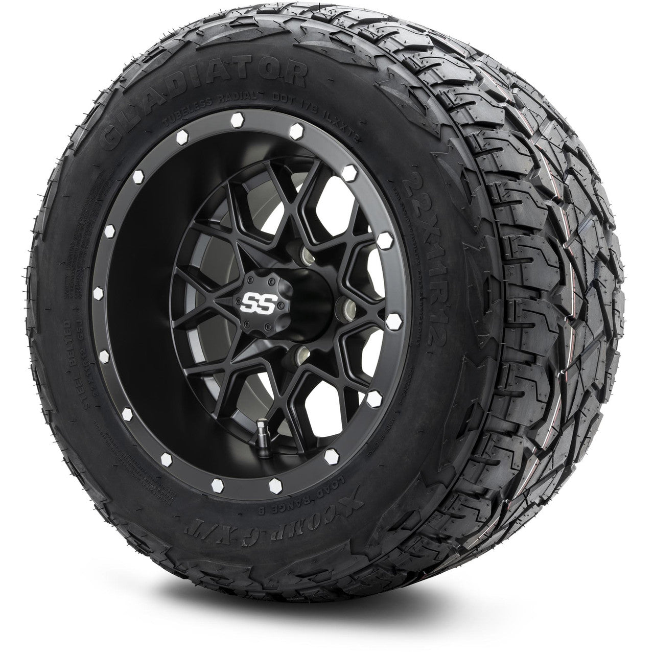 MODZ® 12" Vortex Matte Black Wheels & Off-Road Tires Combo