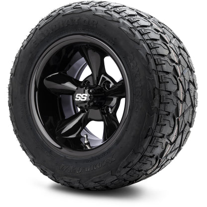 MODZ® 12" Godfather Glossy Black Wheels & Off-Road Tires Combo