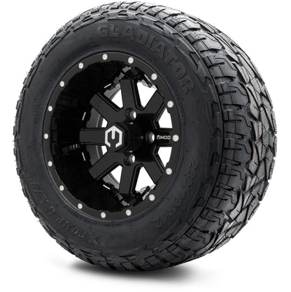 MODZ® 12" Assault Glossy Black with Ball Mill Wheels & Off-Road Tires Combo
