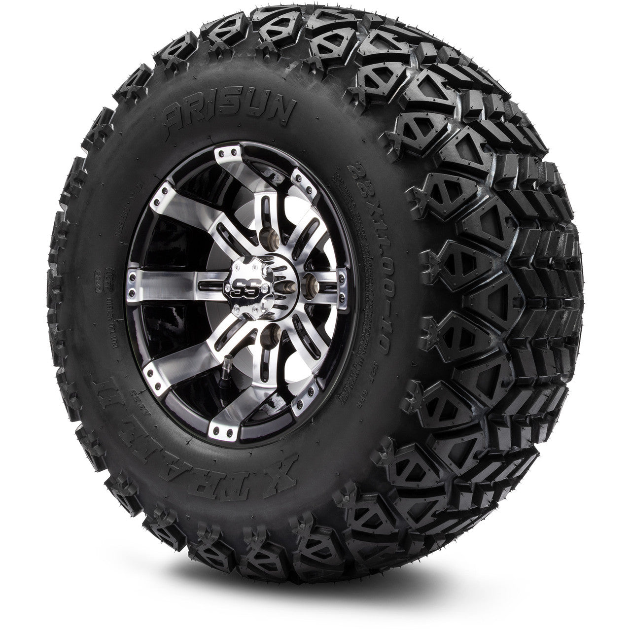 MODZ® 10" Tempest Machined Black Wheels & Off-Road Tires Combo