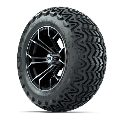 GTW Spyder Machined/Black 14 in Wheels with 23x10-14 GTW Predator All-Terrain Tires – Full Set