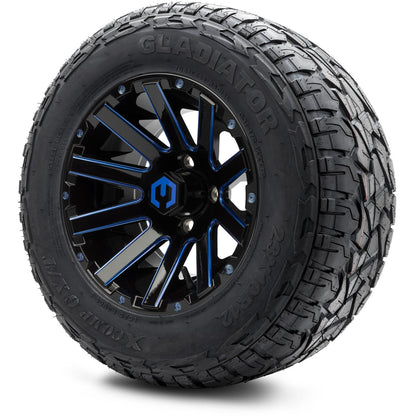 MODZ® 12" Mauler Blue and Black with Ball Mill Wheels & Off-Road Tires Combo