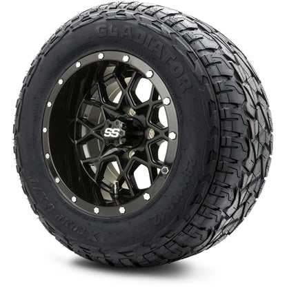 MODZ® 12" Vortex Glossy Black Wheels & Off-Road Tires Combo