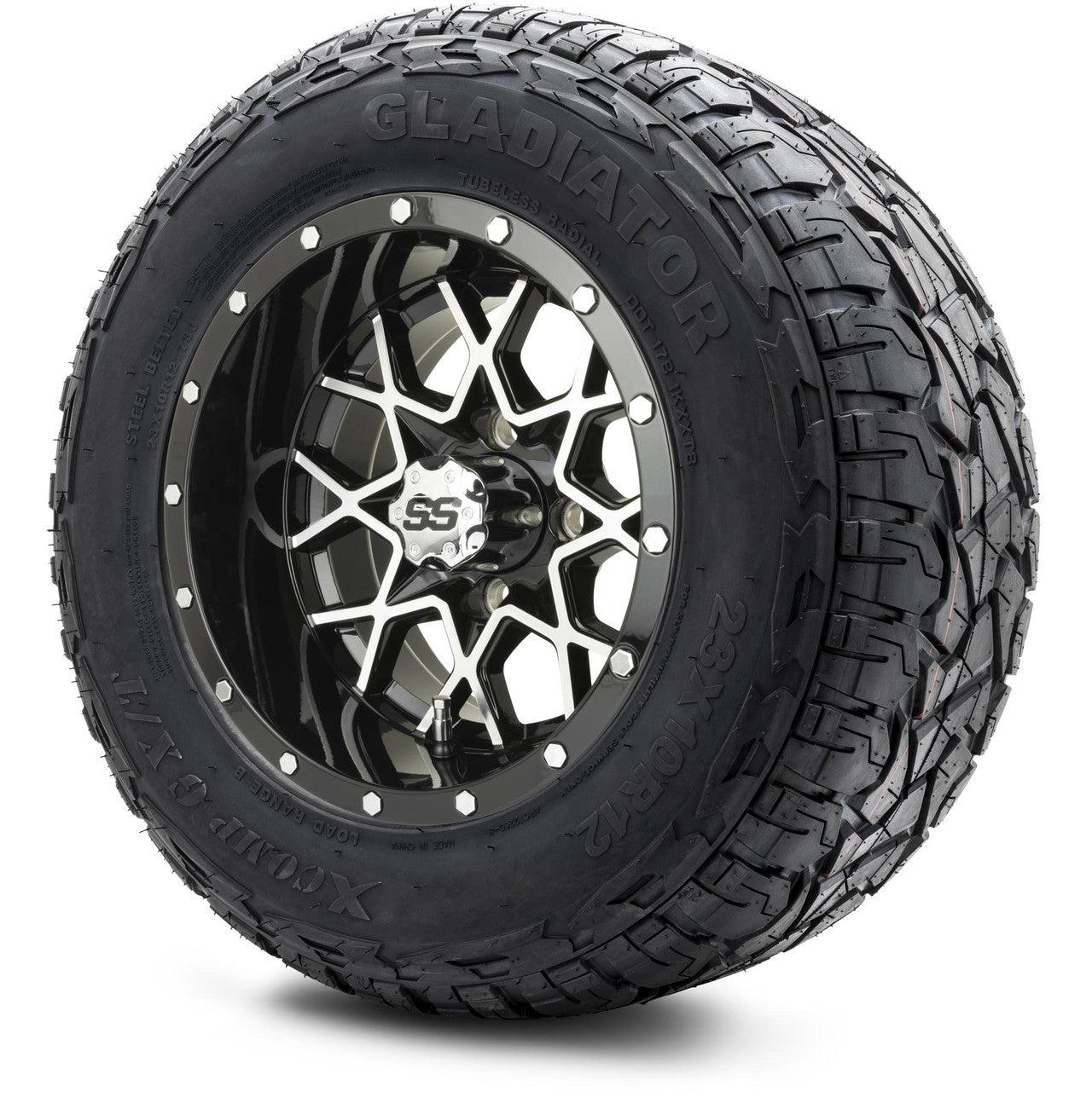 MODZ® 12" Vortex Machined Black Wheels & Off-Road Tires Combo