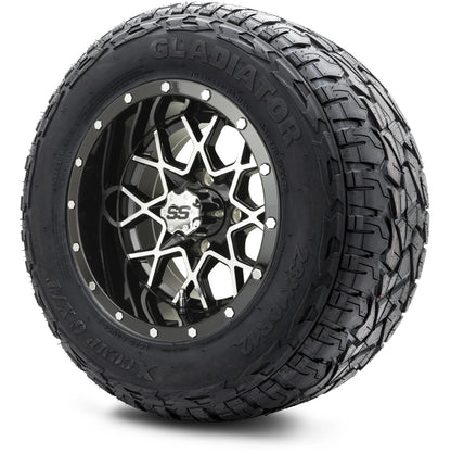MODZ® 12" Vortex Machined Black Wheels & Off-Road Tires Combo