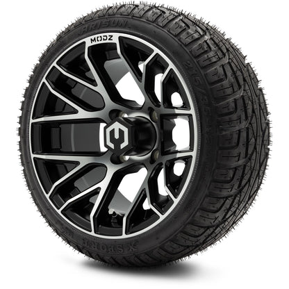 MODZ® 12" Matrix Machined Matte Black Wheels & Street Tires Combo