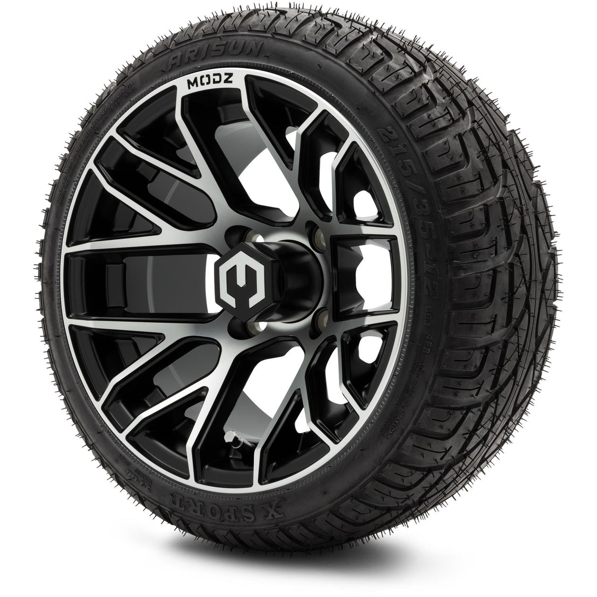 MODZ® 12" Matrix Machined Matte Black Wheels & Street Tires Combo