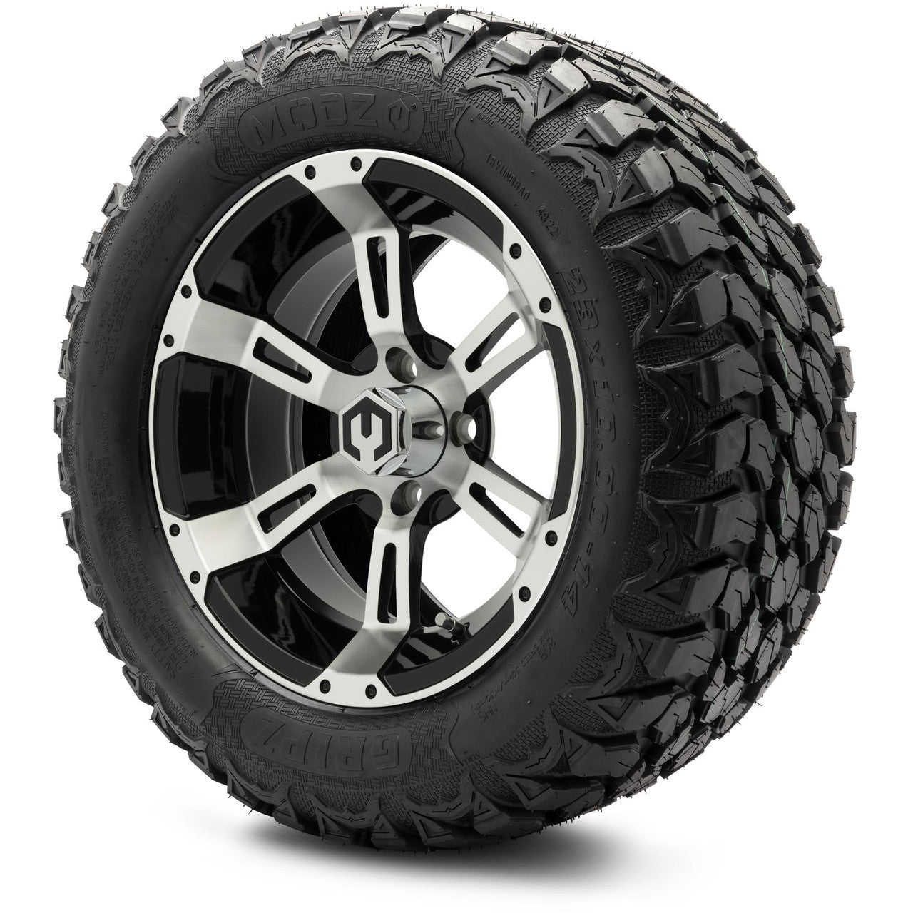 MODZ® 14" Ambush Machined Black Wheels & Off-Road Tires Combo