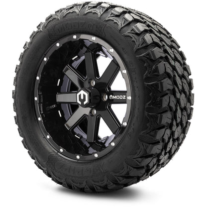 MODZ® 14" Assault Glossy Black with Ball Mill Wheels & Off-Road Tires Combo