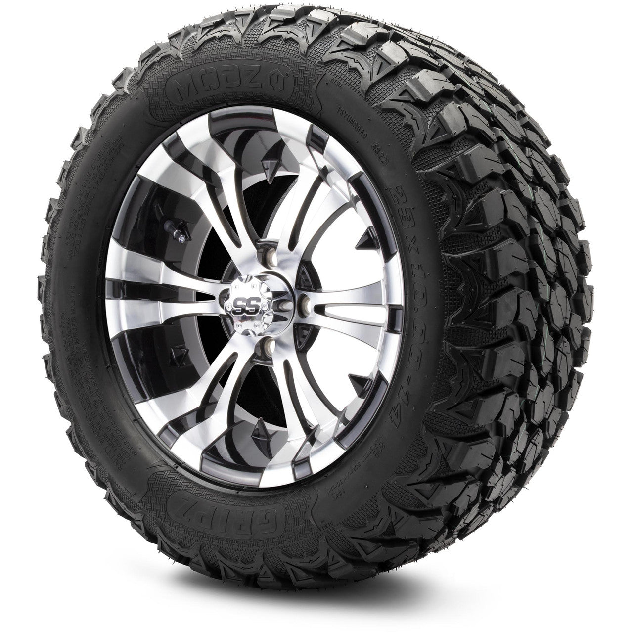 MODZ® 14" Vampire Machined Black Wheels & Off-Road Tires Combo