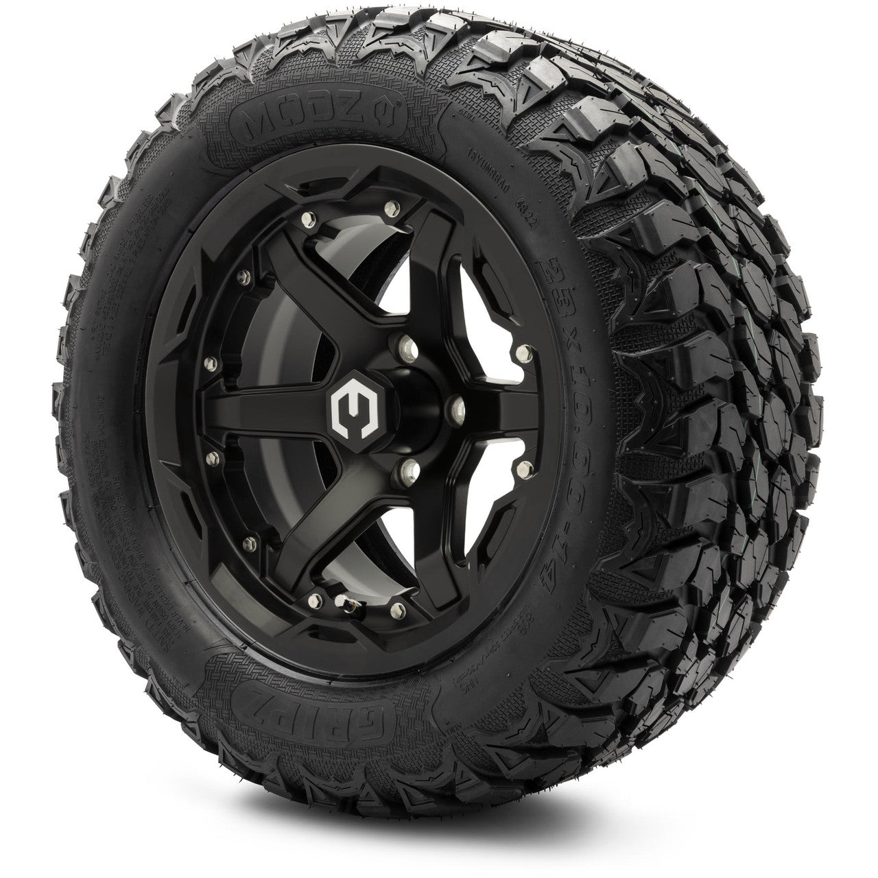 MODZ® 14" Gladiator Matte Black Wheels and Off-Road Tires Combo