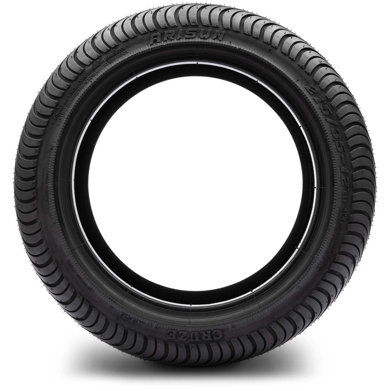 Arisun Cruze Street Golf Cart Tire 215/35-12 DOT (4 Ply)