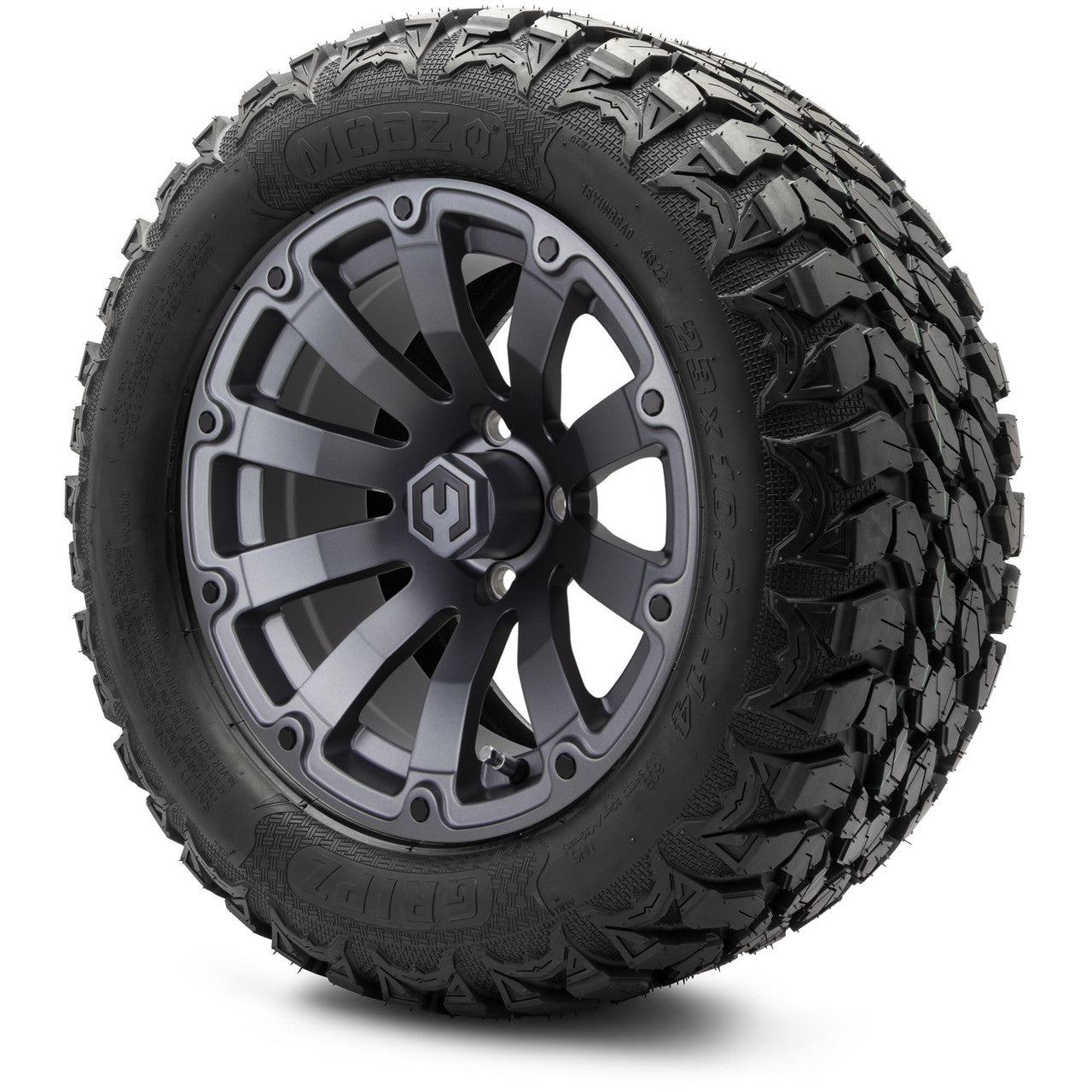 MODZ® 14" Bomber Matte Gunmetal Wheels & Off-Road Tires Combo