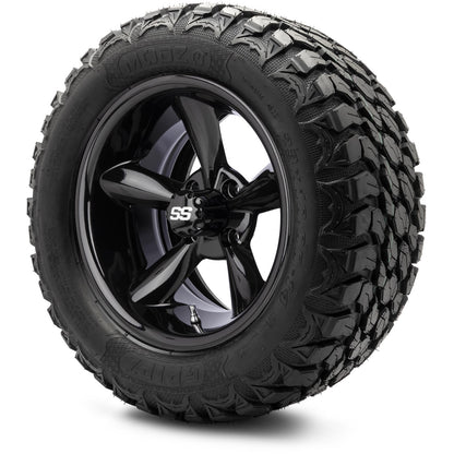 MODZ® 14" Godfather Glossy Black Wheels & Off-Road Tires Combo