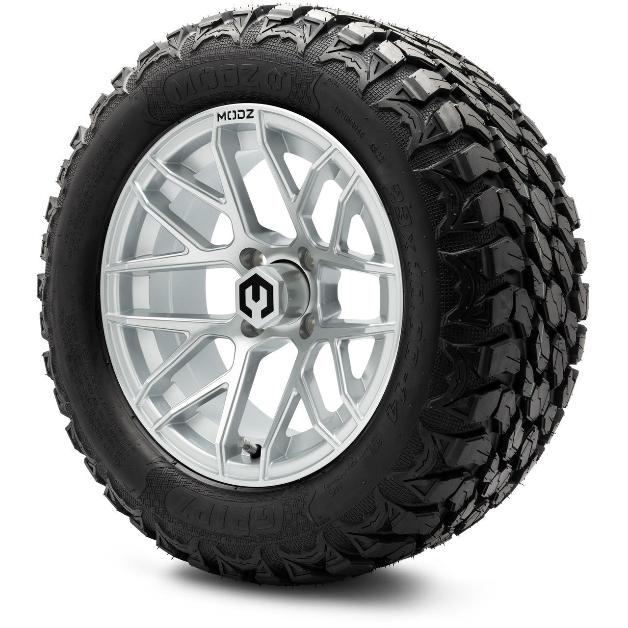 MODZ® 14" Matrix Silver Wheels & Off-Road Tires Combo