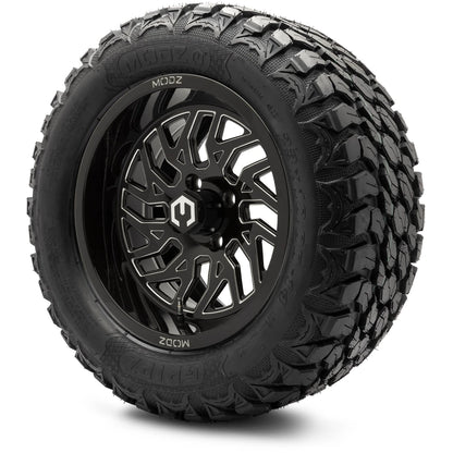 MODZ® 14" Carnage Glossy Black with Ball Mill Wheels & Off-Road Tires Combo