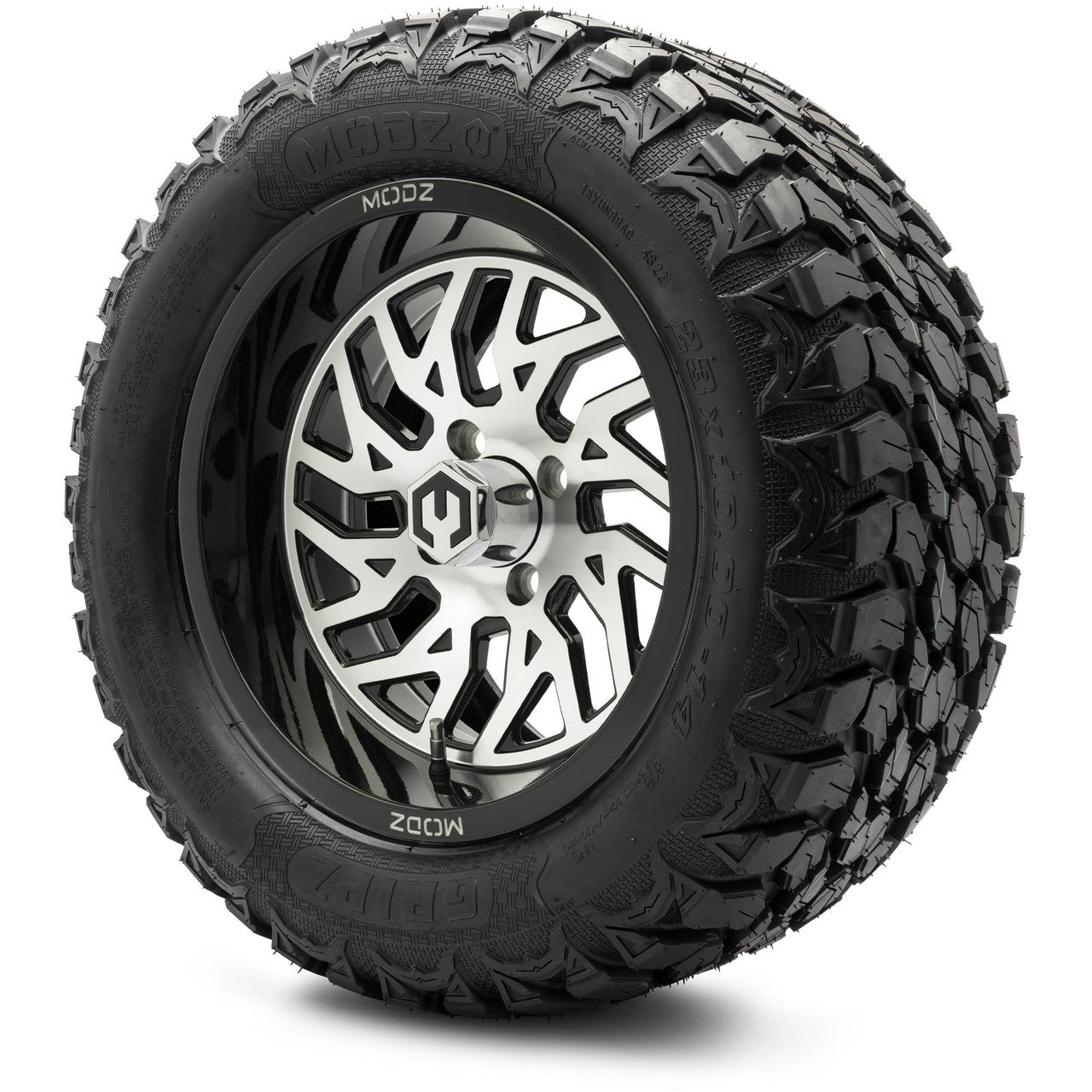 MODZ® 14" Carnage Machined Black Wheels & Off-Road Tires Combo