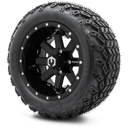 MODZ® 12" Assault Glossy Black with Ball Mill Wheels & Off-Road Tires Combo