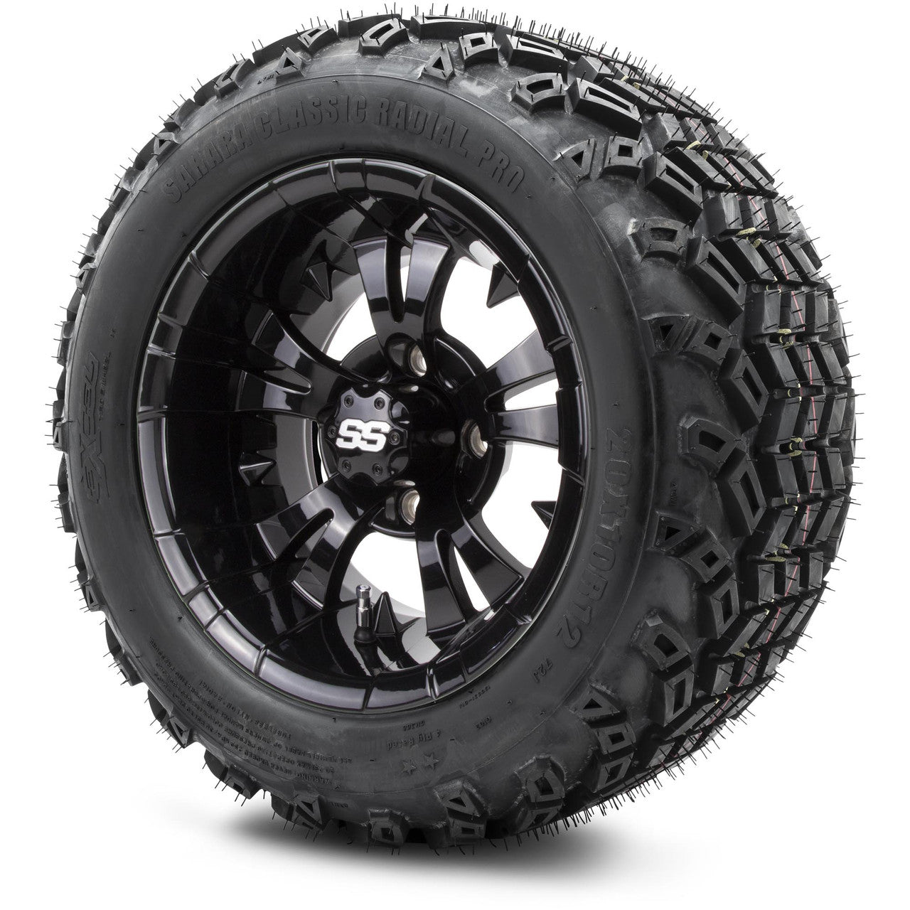 MODZ® 12" Vampire Glossy Black Wheels & Off-Road Tires Combo