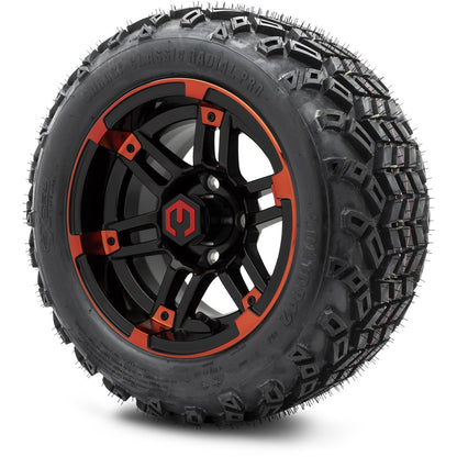 MODZ® 12" Aftershock Red and Black Wheels & Off-Road Tires Combo