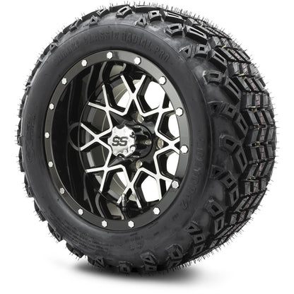 MODZ® 12" Vortex Machined Black Wheels & Off-Road Tires Combo