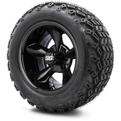 MODZ® 12" Godfather Glossy Black Wheels & Off-Road Tires Combo