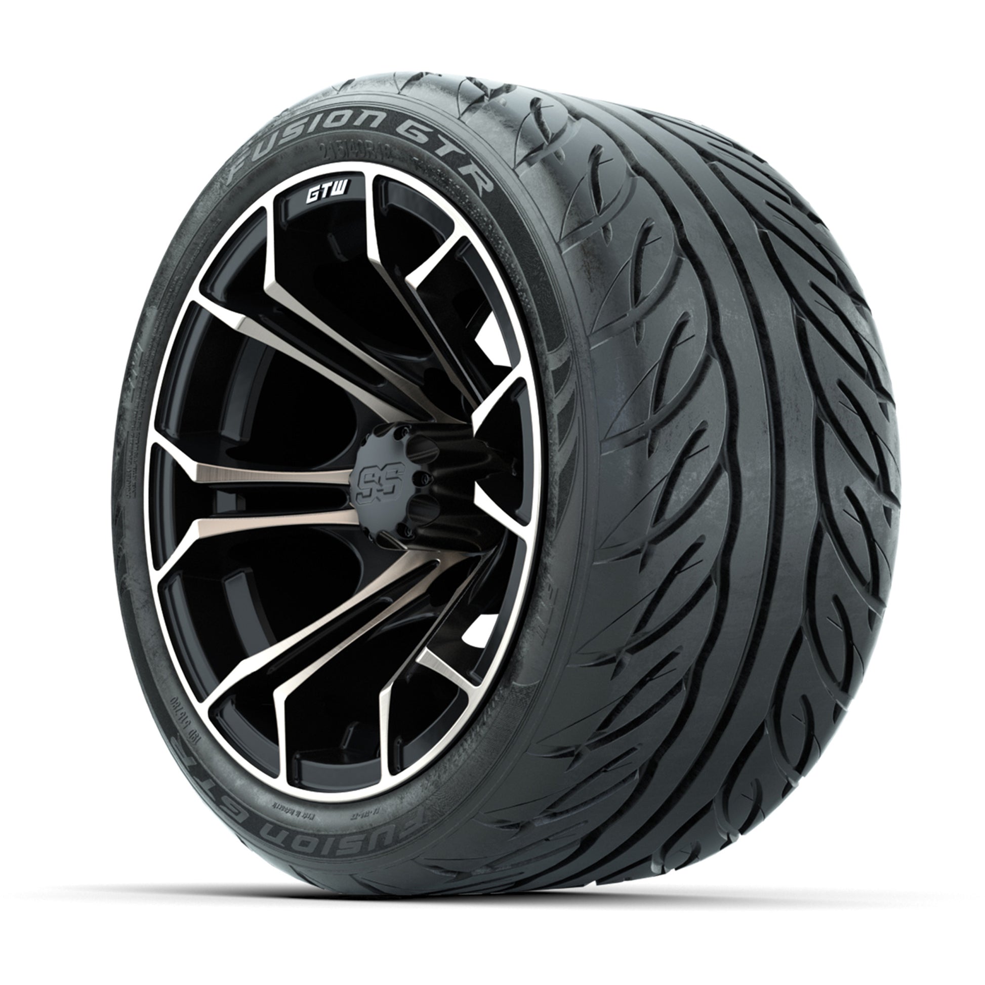 Set of (4) 12 in GTW Spyder Wheels with 215/40-R12 Fusion GTR Street Tires