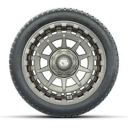 GTW® Barricade Satin Bronze 14 in Wheels with 205/30-14 Fusion Street Tires – Full Set
