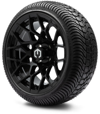 MODZ® 14" Blitz Glossy Black Wheels & Street Tires Combo