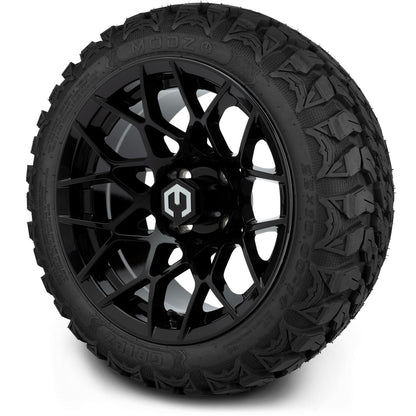 MODZ® 14" Blitz Glossy Black Wheels & Off-Road Tires Combo