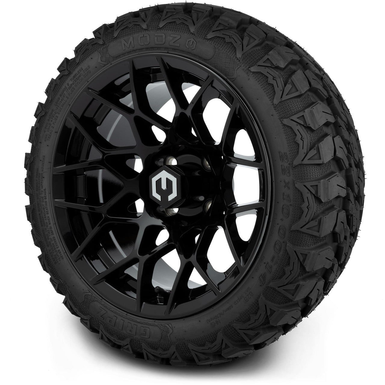 MODZ® 14" Blitz Glossy Black Wheels & Off-Road Tires Combo