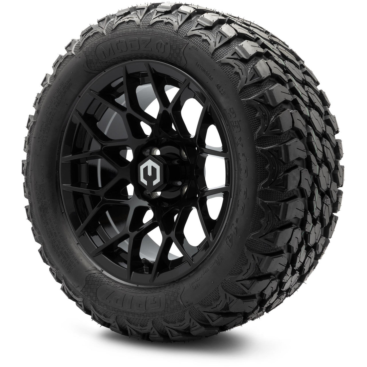 MODZ® 14" Blitz Glossy Black Wheels & Off-Road Tires Combo