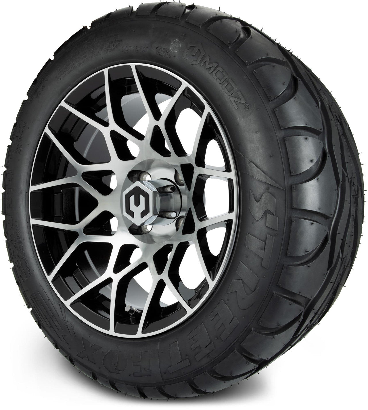 MODZ® 14" Blitz Machined Black Wheels & Street Tires Combo