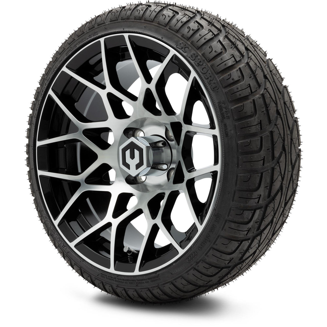 MODZ® 14" Blitz Machined Black Wheels & Street Tires Combo