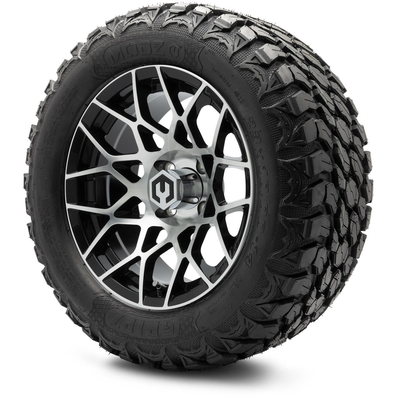 MODZ® 14" Blitz Machined Black Wheels & Off-Road Tires Combo