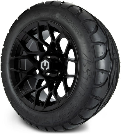 MODZ® 14" Blitz Matte Black Wheels & Street Tires Combo