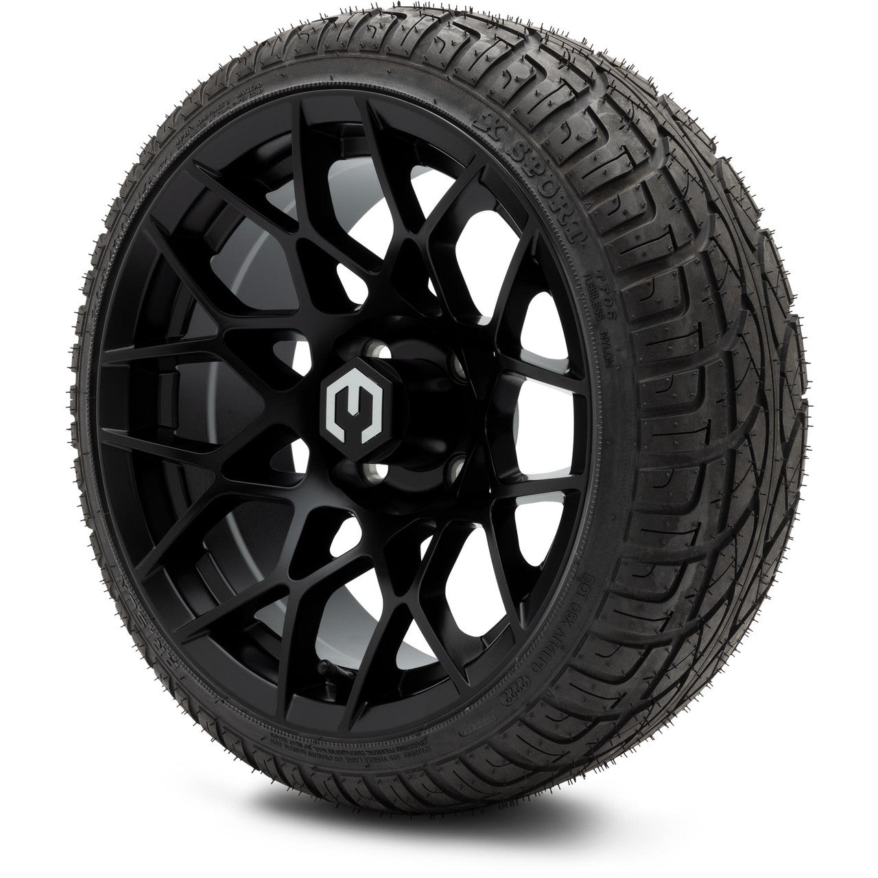 MODZ® 14" Blitz Matte Black Wheels & Street Tires Combo