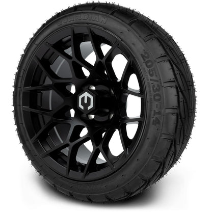 MODZ® 14" Blitz Matte Black Wheels & Street Tires Combo