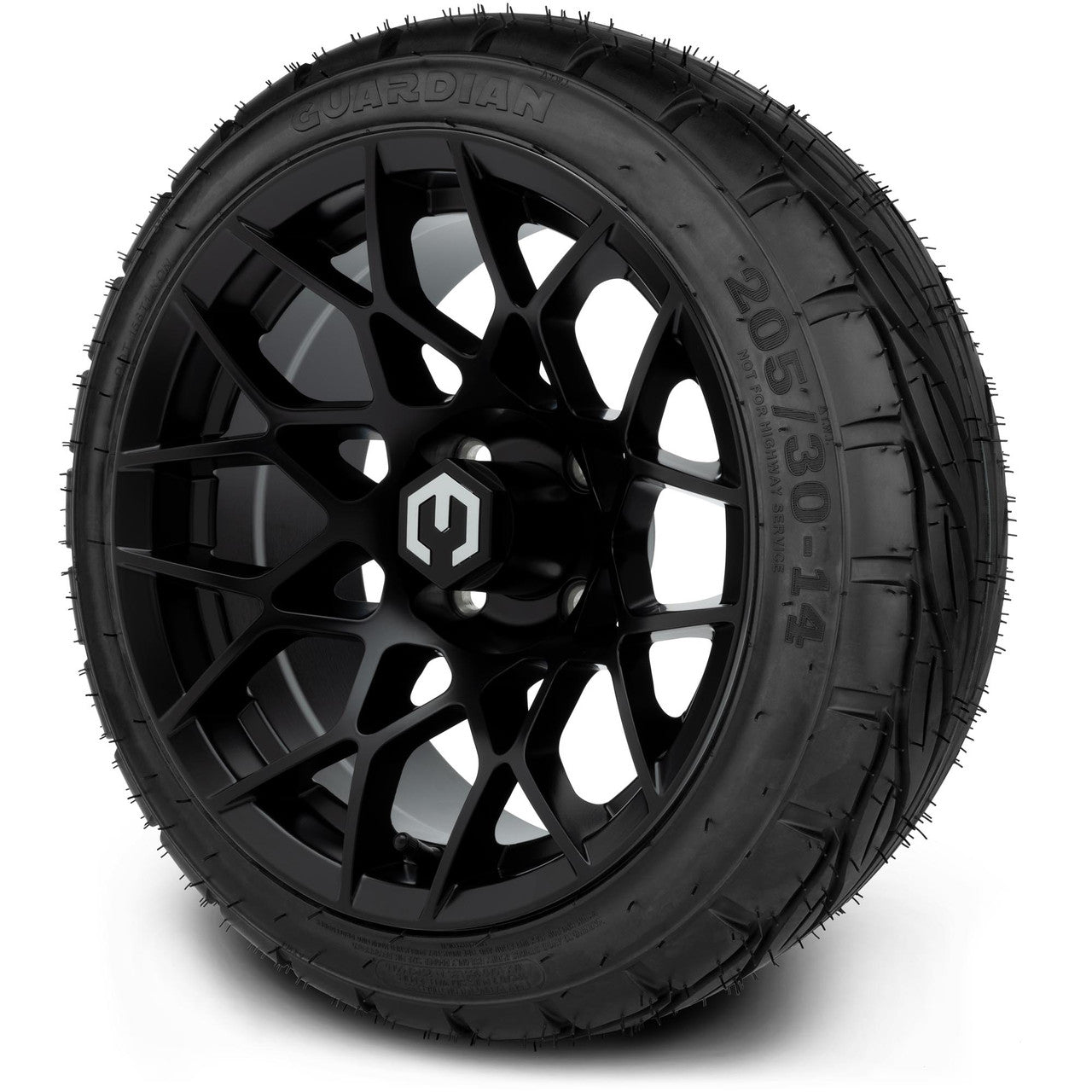 MODZ® 14" Blitz Matte Black Wheels & Street Tires Combo