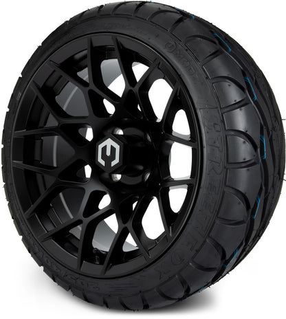 MODZ® 14" Blitz Matte Black Wheels & Street Tires Combo