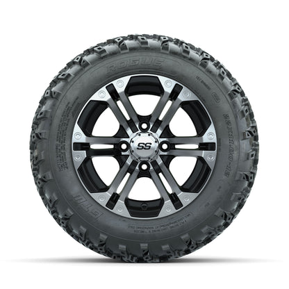 GTW Specter Machined/Black 12 in Wheels with 22x11.00-12 Rogue All Terrain Tires – Full Set