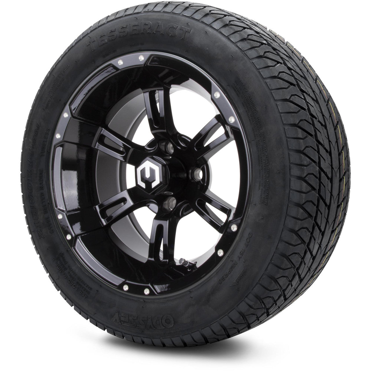 MODZ® 14" Ambush Glossy Black Wheels & Street Tires Combo