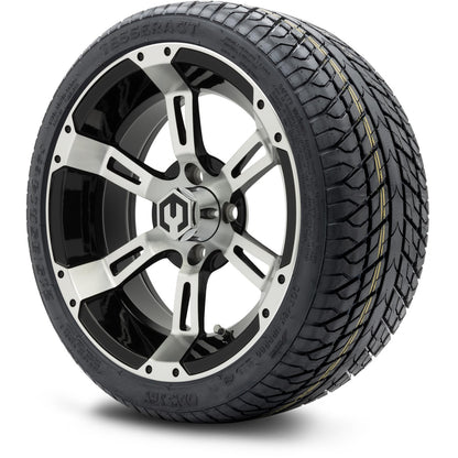 MODZ® 14" Ambush Machined Black Wheels & Street Tires Combo