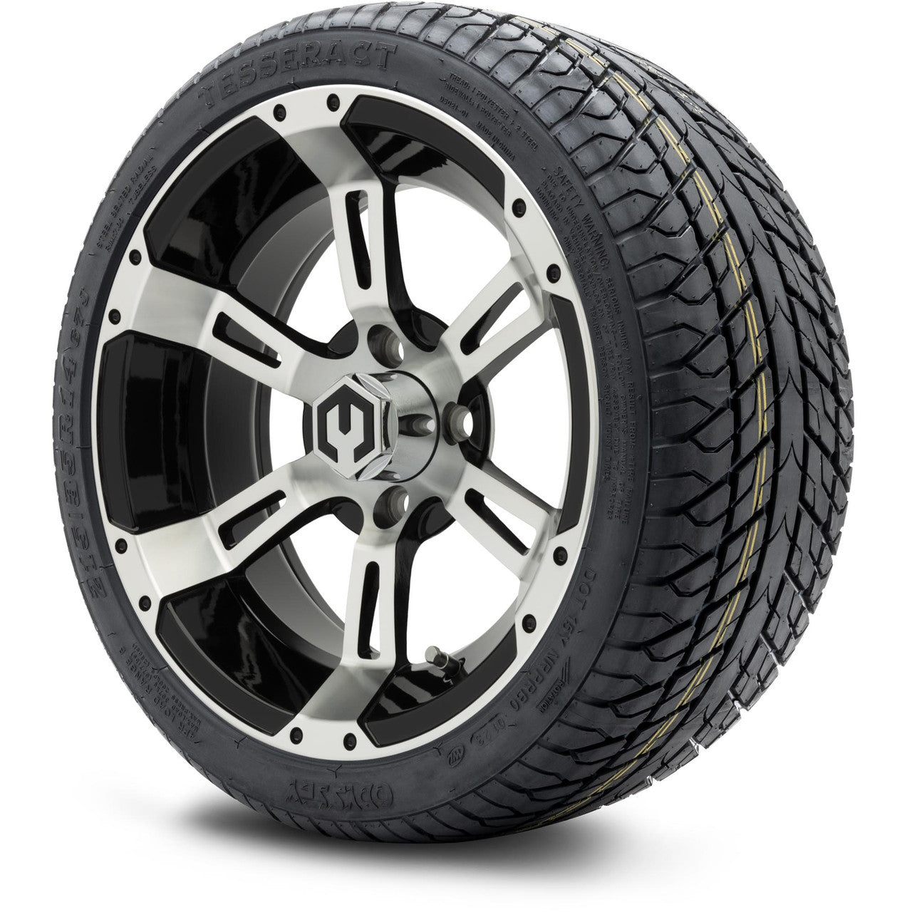 MODZ® 14" Ambush Machined Black Wheels & Street Tires Combo