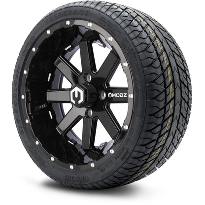 MODZ® 14" Assault Glossy Black with Ball Mill Wheels & Street Tires Combo