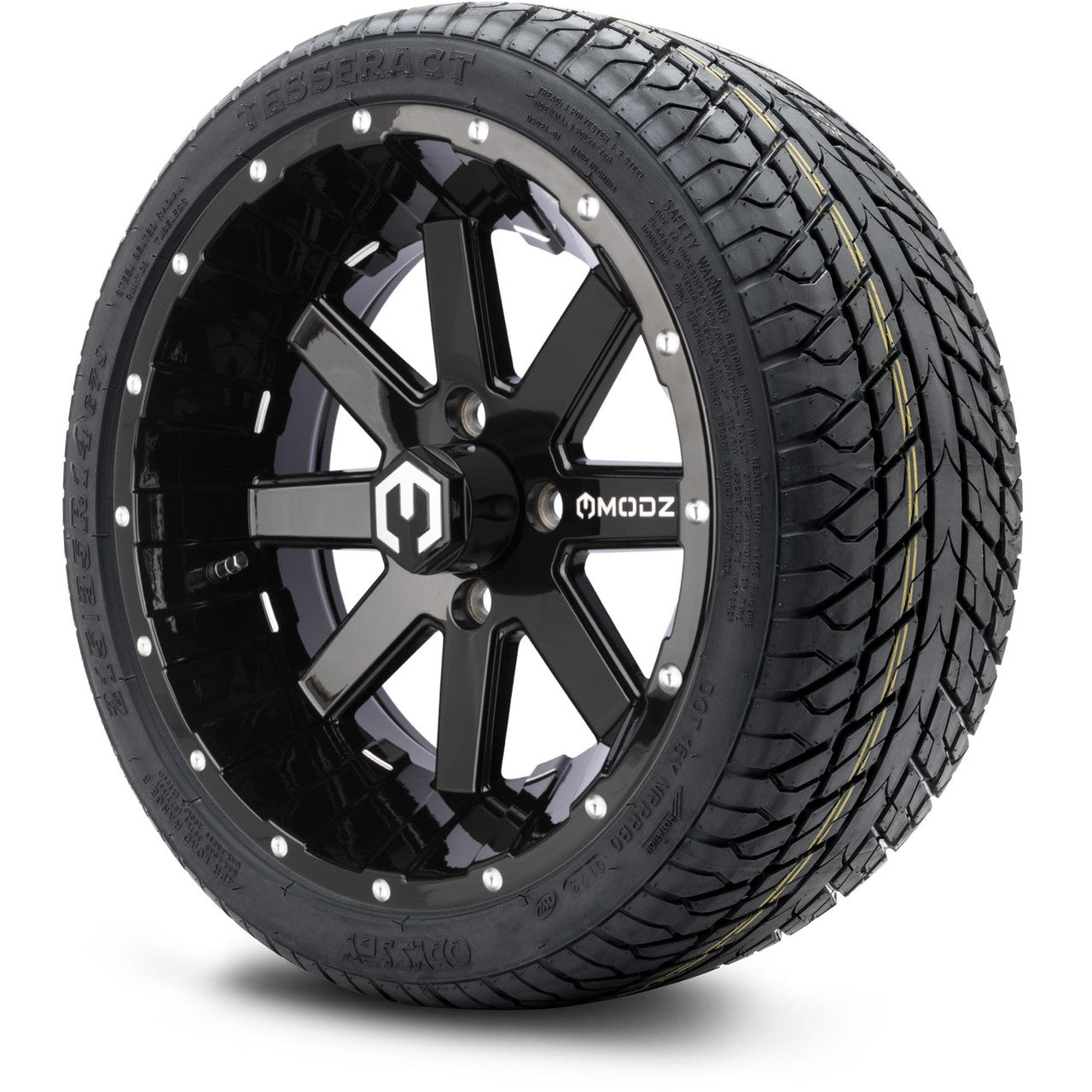 MODZ® 14" Assault Glossy Black with Ball Mill Wheels & Street Tires Combo