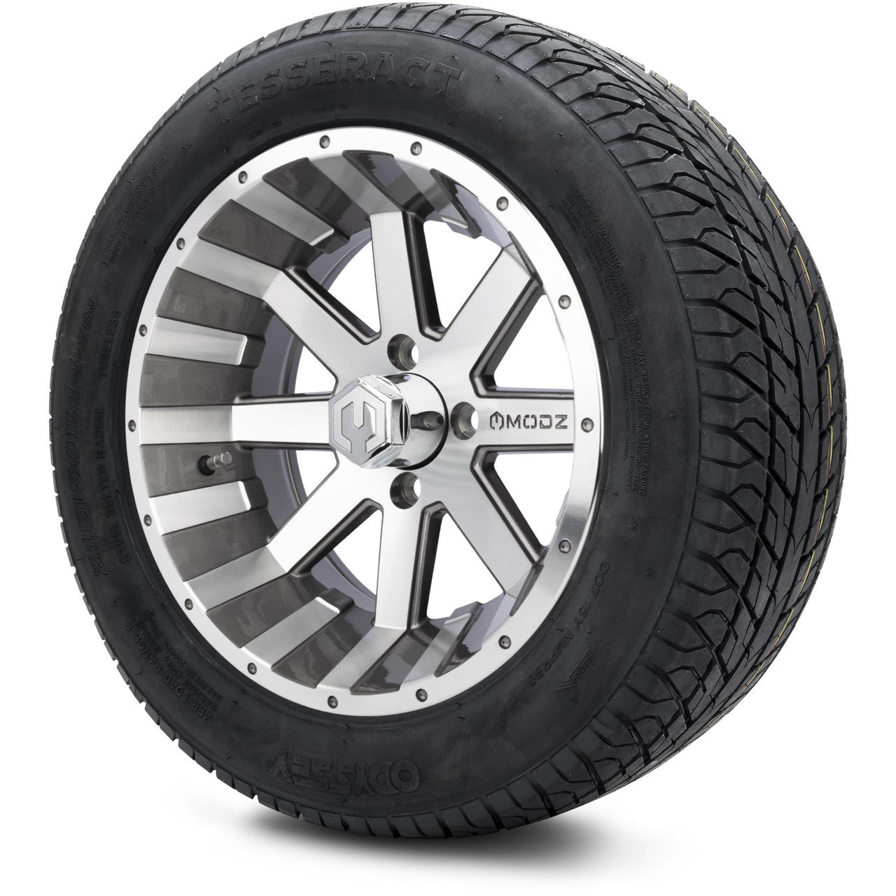 MODZ® 14" Assault Machined Gunmetal Wheels & Street Tires Combo